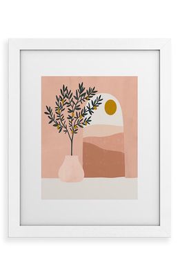 Deny Designs Lemon Tree Framed Art Print in White Frame 13X19