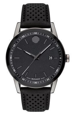 Movado Museum Sport Leather Strap Watch