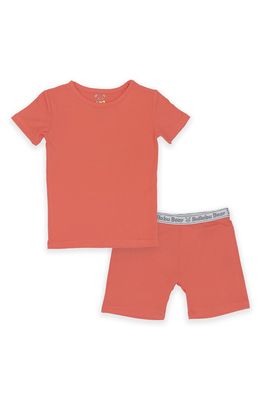 Bellabu Bear Kids' Short Sleeve Pajama Set in Coral Red