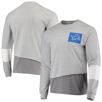 Men's Refried Apparel Heather Gray Detroit Lions Sustainable Angle Long Sleeve T-Shirt