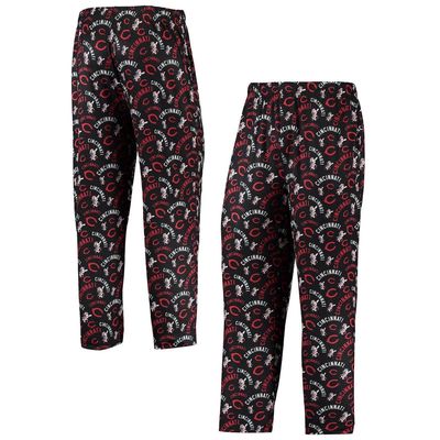 Men's FOCO Black Cincinnati Reds Cooperstown Collection Repeat Pajama Pants