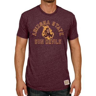 Men's Original Retro Brand Heathered Maroon Arizona State Sun Devils Vintage Tri-Blend T-Shirt in Heather Maroon