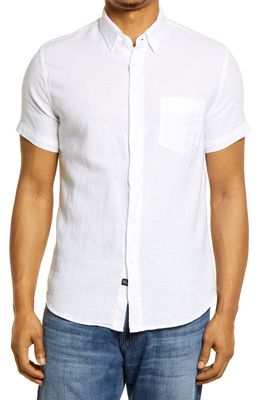 Rails Fairfax Short Sleeve Button-Up Cotton Shirt in White