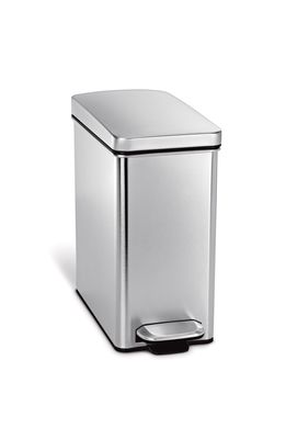 simplehuman 10L Stainless Steel Slim Step Trash Can in Brushed