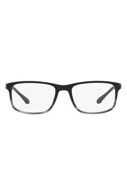 Emporio Armani 53mm Rectangular Optical Glasses in Dark Grey Black