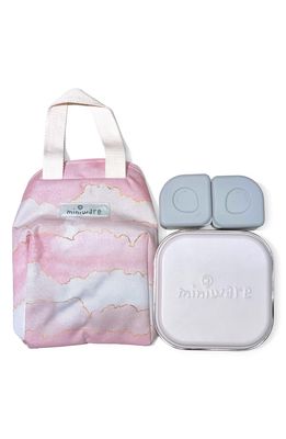 Miniware Grow Bento Box & Lunch Tote Set in Cotton Candy Grey