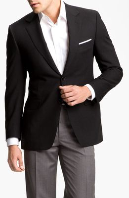 Canali Classic Fit Solid Wool Blazer in Black