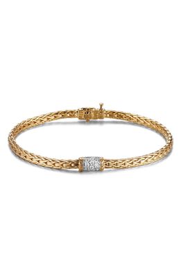 John Hardy Classic Chain Bracelet with Diamonds in Gold