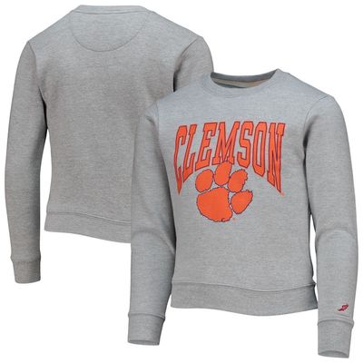 Youth League Collegiate Wear Gray Clemson Tigers Essential Pullover Sweatshirt
