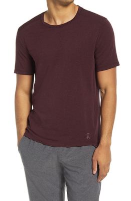 On Men's Active-T Performance Running T-Shirt in Mulberry