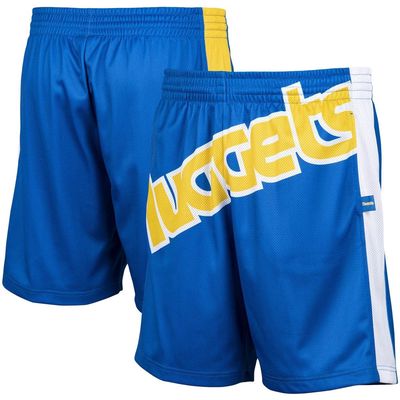 Men's Mitchell & Ness Royal Denver Nuggets Hardwood Classics Big Face 2.0 Shorts