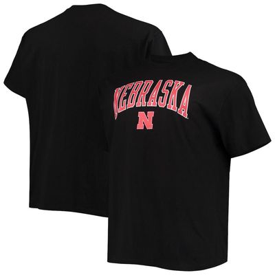 Men's Champion Black Nebraska Huskers Big & Tall Arch Over Wordmark T-Shirt
