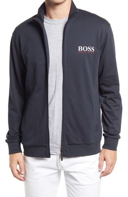BOSS Essential Z Knit Jacket in Navy