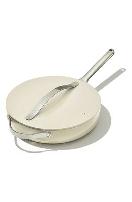 CARAWAY Nontoxic Ceramic Nonstick Saute Pan with Lid in Cream