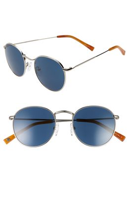 Brightside Charlie 50mm Mirrored Round Sunglasses in Silver/Indigo Blue