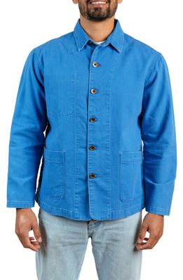 Imperfects Creator's Organic Cotton Canvas Chore Coat in Ace Blue