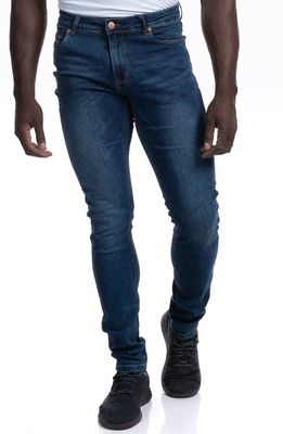 Barbell Apparel Straight Athletic Fit Jeans in Medium Distressed