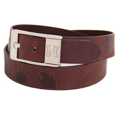 EAGLES WINGS Nebraska Huskers Brandish Leather Belt - Brown