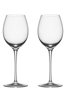 Orrefors Set of 2 Premier Riesling Zinfandel Wine Glasses in Clear