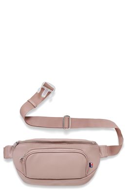 Kibou Faux Leather Diaper Belt Bag in Blush Pink