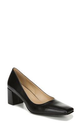 Naturalizer Karina Square Toe Pump in Black Leather