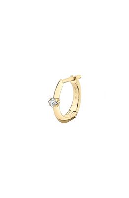 Lizzie Mandler Fine Jewelry Knife Edge Diamond Huggie Hoop Earring in Yellow Gold