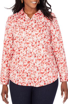 Foxcroft Davis Autumn Garden Non-Iron Button-Up Shirt in Multi
