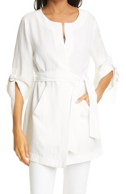 KOBI HALPERIN Francesca Wrap Coat in White