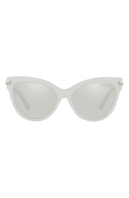 Tiffany & Co. Tiffany 55mm Cat Eye Sunglasses in Opal Grey/Clear Blue Light