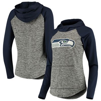 Women's G-III 4Her by Carl Banks Heathered Gray/College Navy Seattle Seahawks Championship Ring Pullover Hoodie in Heather Gray