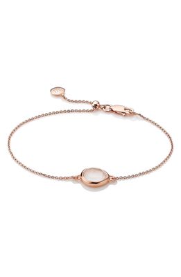 Monica Vinader 'Mini Siren' Fine Chain Bracelet in Rose Quartz/Rose Gold