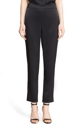 St. John Collection Emma Satin Ankle Pants in Caviar
