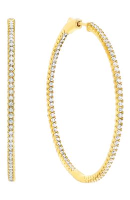 Crislu Small Pave Cubic Zirconia Inside Out Hoop Earrings in 18Kt Yellow Gold