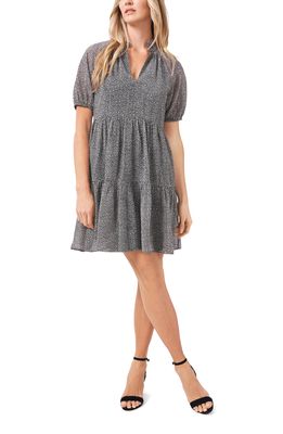 1.STATE Short Sleeve Babydoll Dress in Rich Black