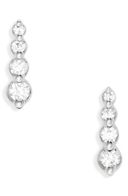Dana Rebecca Designs Vivian Lily Graduating Diamond Bar Stud Earrings in White Gold