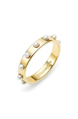 Brook and York Holly Imitation Pearl Ring in Gold