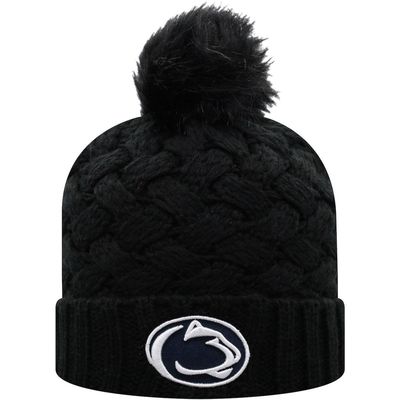 Women's Top of the World Black Penn State Nittany Lions Frankie Cuffed Knit Hat with Pom