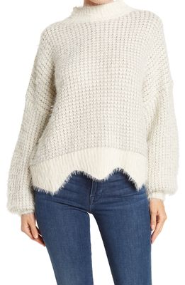 FRNCH Eyelash Pullover Sweater in White