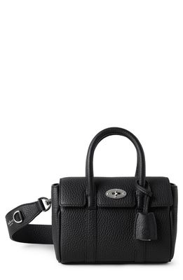 Mulberry Mini Bayswater Grained Leather Tote in Black