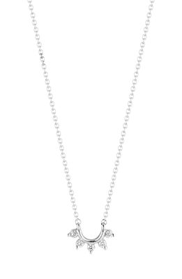 Dana Rebecca Designs Mini Diamond Curve Pendant Necklace in White Gold