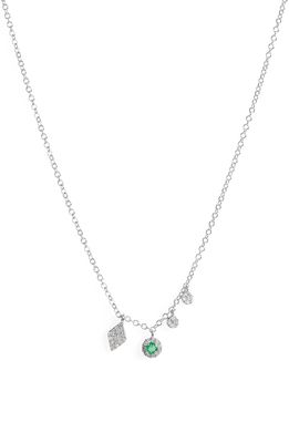 Meira T Emerald & Diamond Necklace in Green