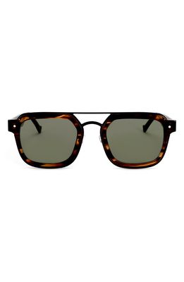 Grey Ant Notizia 51mm Rectangle Sunglasses in Tortoise/Green