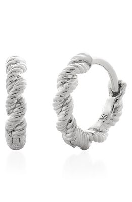 Monica Vinader Corda Huggie Hoop Earrings in Sterling Silver