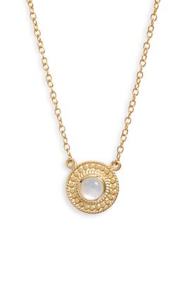 Anna Beck Mother-of-Pearl Pendant Necklace in Gold/White