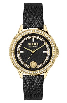 VERSUS Versace Montorgueil Leather Strap Watch