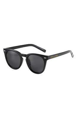 Fifth & Ninth Raleigh 55mm Round Sunglasses in Black/Black