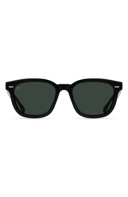 RAEN Myles 53mm Round Sunglasses in Crystal Black/Green Polar