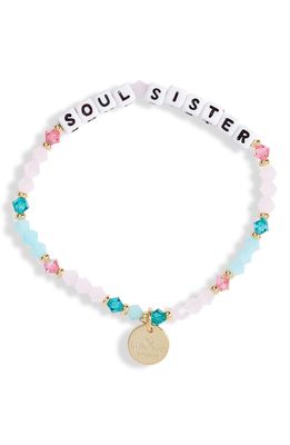 Little Words Project Soul Sister Beaded Stretch Bracelet in Multi/White