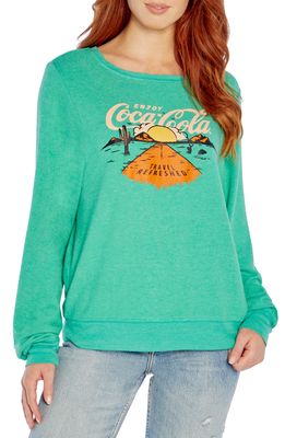 Wildfox Travel Refreshed Graphic Sweater in Hollywood Green