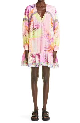 Camilla South Beach Sunrise Long Sleeve Silk Cover-Up Dress